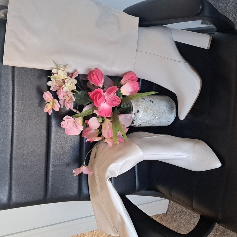 Nwot Beige Knee-High Boots